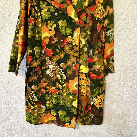 Travel Coat Travelcoats by Naman in a Flower Power Hippie Nylon 1970s Fashion - Picture 9 of 16